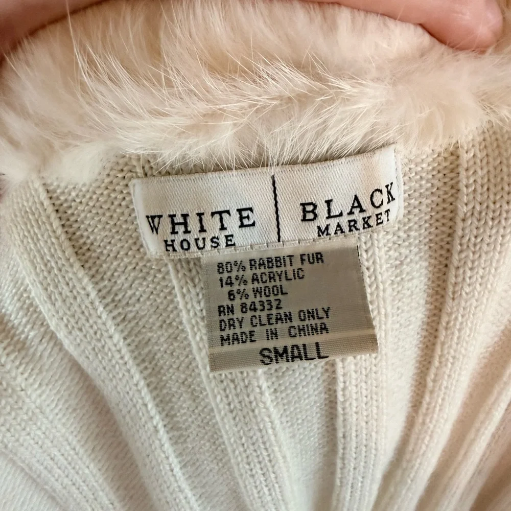 Vintage Real Rabbit Fur Vest | Cream Ivory | Size Small WHBM - Picture 8 of 8